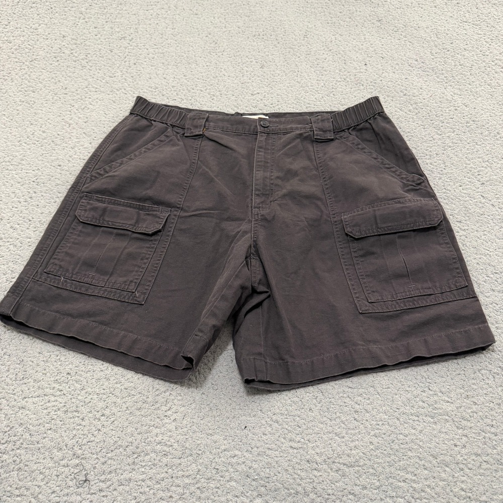 Savane Cargo Shorts Mens Size 38 Dark Gray Cotton Elastic Waist Utility